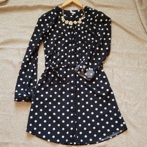 Merona black polka dot shirt dress
